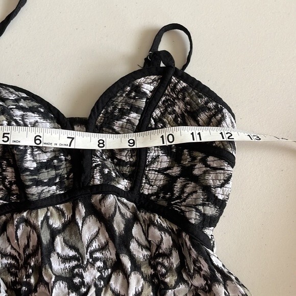 Xhilaration Leaf Print Pattern Spaghetti Strap Maxi Dress Black Size Xsmall - Picture 9 of 11